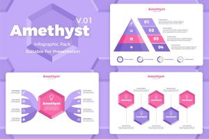 创意幻灯片设计制作信息图表矢量模板v1 Amethyst V1 – Infographic