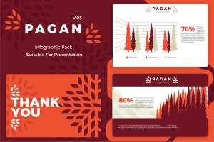 红棕色植物主题树木形状百分比信息图表模板v.5 Pagan v5 – Infographic