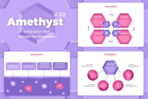 创意幻灯片设计设计信息图表矢量素材v2 Amethyst V2 – Infographic