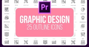25个图形设计主题视频图标素材[PR格式] Graphics Designer – 25 Outline Icons