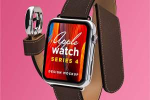 小咖下午茶：Apple Watch Series 4 Mockup样机下载
