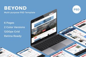 多用途在线杂志博客网站设计PSD模板 Beyond – Multi-purpose PSD Template