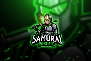 机器人武士电子竞技队徽Logo模板 Samurai Robotic – Mascot & Esport Logo