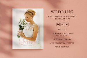 婚礼摄影图册杂志设计模板v1 WEDDING PHOTOGRAPHER – Magazine V.01