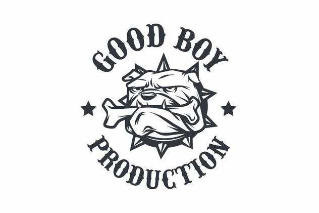 斗牛犬吉祥物logo模板素材 bulldog mascot logo