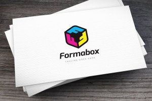 方形盒创意字母F图形Logo设计模板 Formabox Letter F Logo Template