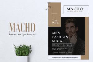 时装秀服装促销宣传单设计 MACHO Fashion Show Flyer