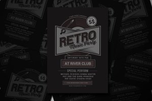 复古音乐派对海报模板下载 Retro Music Party Flyer