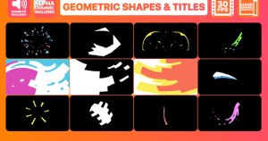 几何图形动画&视频字幕动画AE模板 Geometric Shapes And Titles
