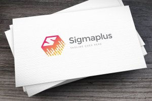 字母S图形徽标Logo设计模板 Sigmaplus Letter S Logo Template