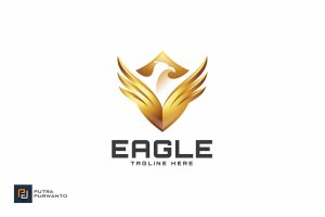 鹰盾图形品牌Logo徽标设计模板 Eagle Shield – Logo Template