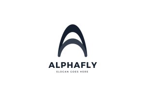 抽象字母A图形Logo商标设计模板 Alpha Fly A Letter Logo Template