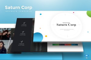 企业全方位宣传Keynote演示文稿设计模板 Saturn Corp – Keynote Template