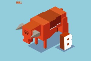 “B”公牛动物词汇英文字母2.5D插画素材 B for Bull, Animal Alphabet