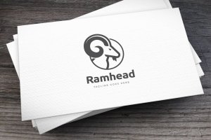 创意公羊头Logo设计模板 Ram Head Logo Template