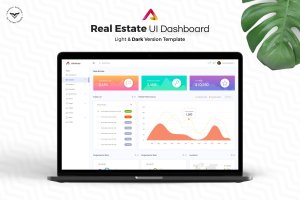 房地产销售中介网站后台仪表盘UI套件 Real Estate Admin Dashboard UI Kit