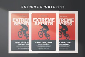 极限运动疯狂越野赛活动传单海报设计模板 Extreme Sports Flyer