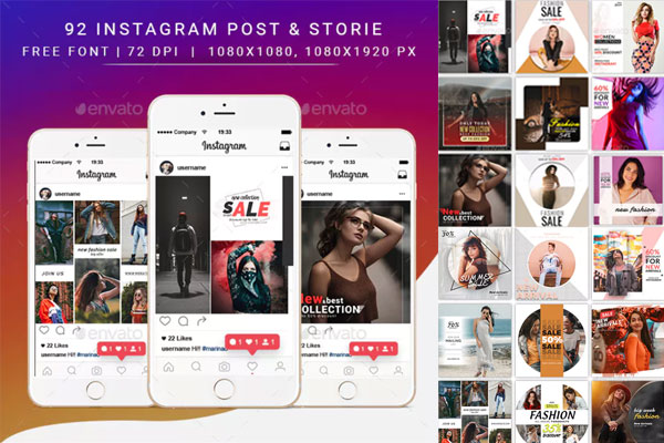 时尚Instagram社交媒体业务广告帖子故事模板