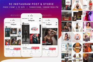 时尚Instagram社交媒体业务广告帖子故事模板