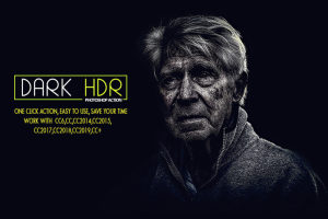 黑暗的HDR人物肖像专业效果Photoshop动作下载