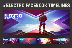 5个电子音乐主题Facebook时间轴封面设计模板 5 Electro Facebook Timeline Covers