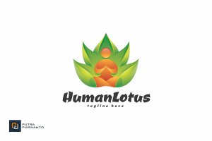 曼陀罗花佛教主题Logo设计模板 Human Lotus – Logo Template