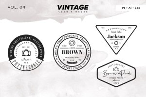 欧美复古设计风格品牌商标/Logo/徽章设计模板v4 Vintage Logo & Badge Vol. 4