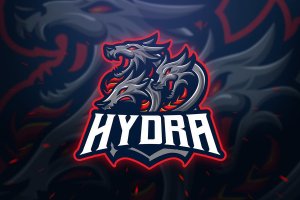 九头蛇电子竞技战队Logo设计模板 Hydra Sport and Esport Logo Template