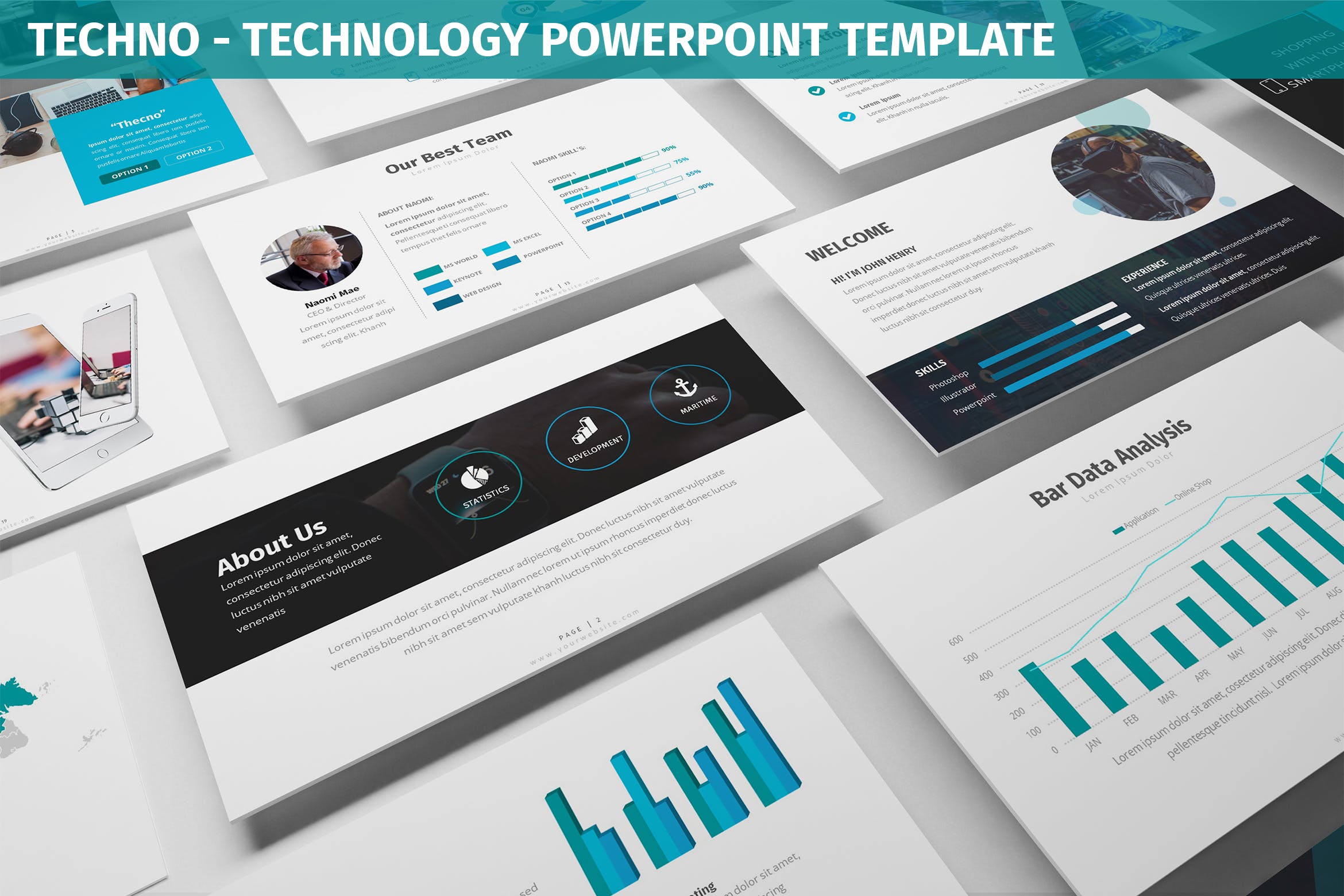 金融知识讲座PowerPoint演示模板 Techno – Technology Powerpoint Template