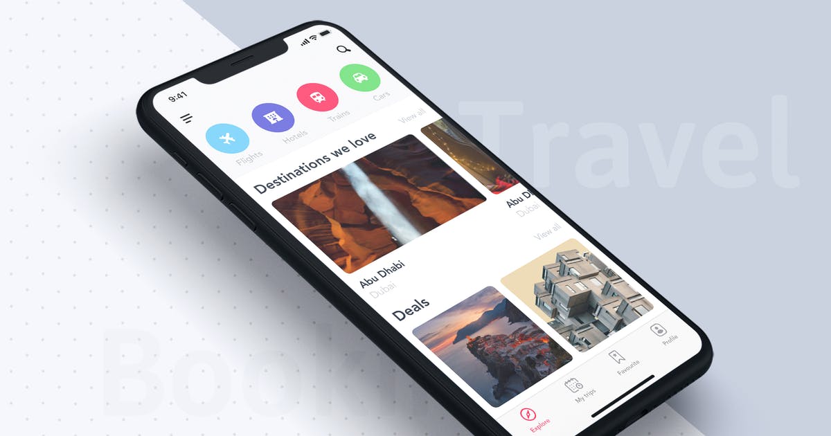 旅行应用App Home界面设计UI概念模板 Home UI Concept for Travel App