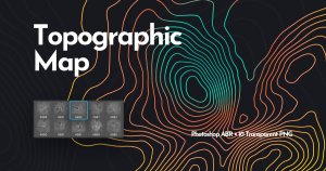 地形地图图形绘制PS笔刷 Topographic Map Photoshop Brushes