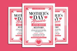 母亲节餐厅促销活动海报模板 Mothers Day Brunch