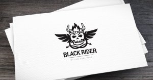 暗黑骑士游戏形象Logo设计模板 Black Rider Logo Template