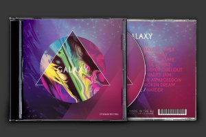 抽象银河艺术风格音乐CD封面设计模板 Galaxy CD Cover Artwork
