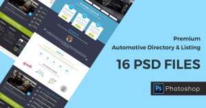 汽车目录和列表汽车网站PSD设计模板 Automotive Directory and Listing PSD Template