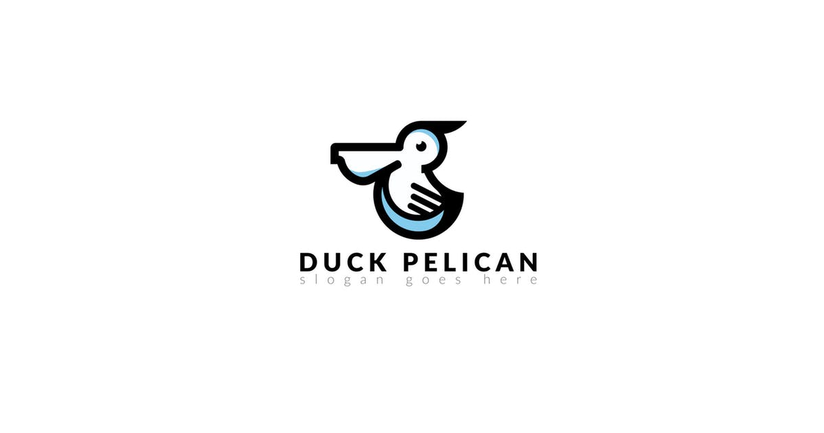 鹈鹕动物形象Logo设计模板 Pelican Logo Template