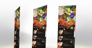 餐厅美食易拉宝广告Banner设计模板 Fresh Food & Restaurant Rollup