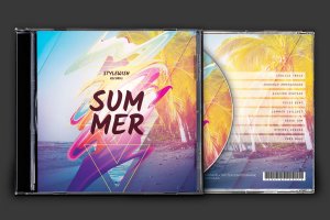 夏日之曲音乐CD封面设计模板 Summer CD Cover Artwork