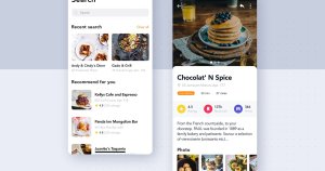外卖订餐APP应用界面设计-搜索界面 Food Delivery UI Kit – Search screen
