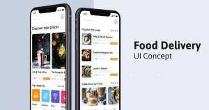 外卖订餐APP应用界面设计-主页设计 Food Delivery UI Kit –  Home screen