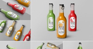 果汁瓶外观设计效果图样机模板 Juice Bottle Mockups