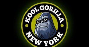 卡通大猩猩吉祥物Logo标志设计模板 Cartoon Cool Geek Silverback Gorilla Mascot logo