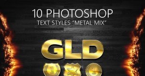 10种金属文字特效PS图层样式 10 Photoshop Styles “METAL MIX”