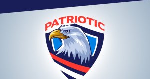 白头鹰动物Logo标志设计模板 Patriotic – Bald Eagle Emblem Logo