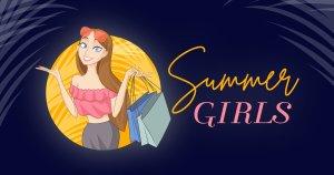 夏季女孩购物主题标志Logo设计模板 Summer Girl – Shopping Girl Logo