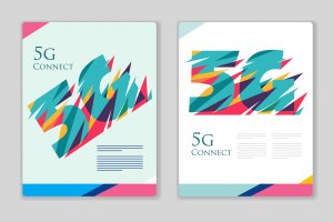 5G高速网络技术科技主题海报设计模板 5G poster template colorful