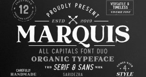自然有机英文品牌手写字体组合 Marquis – Organic Font Duo (+EXTRAS)
