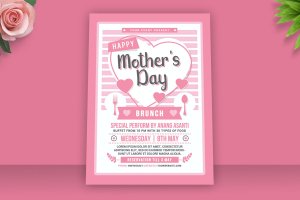 母亲节餐厅促销活动海报设计 Mother’s Day Brunch