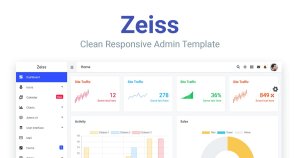 简约响应式设计网站管理后台HTML模板 Zeiss – Clean Responsive Admin Template