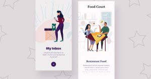 食品主题APP用户界面设计矢量插画素材 Food Mobile Interface Illustrations
